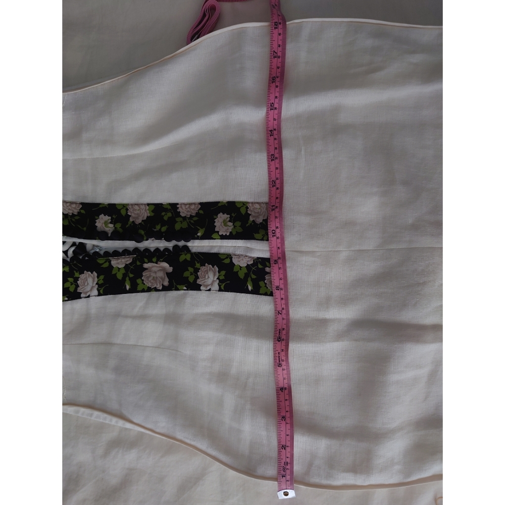 SOLD Stunning White Linen Dolce & Gabbana Lace Panel Mini Corset Dress Runway - Picture 13 of 16